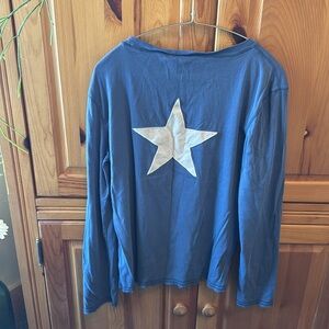 Sundance A Little Light Blue Long Sleeve Star Tee
